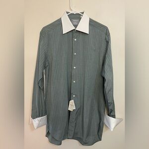 Lorenzini For Neiman Marcus French Cuff Button Up Dress Shirt Sz 15 1/2L. NWT